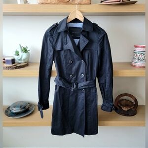Zara black belted jacket trench coat NWOT
